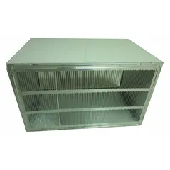 Metal wall sleeve designed to house a through-the-wall air conditioner. Provides structural support and a secure fit for the unit during installation in exterior walls. Dimensions: 15 9/16 in x 25 7/8 in x 16 3/4 in.