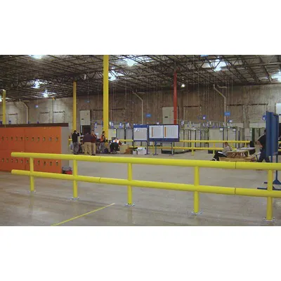 IDEAL SHIELD Guard Rail System: Mid-Rail Included, Straight, 36 in Top Rail Ht - High-Profile Pipe-Style Guardrails