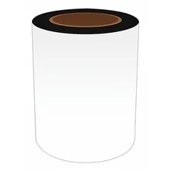 Continuous label roll for thermal transfer printing, 6 inches wide by 50 feet long. White gloss vinyl with magnetic adhesive, designed for indoor use. Compatible with VnM8 printer series. Suitable for signage, asset tagging, and temporary identification in facility environments.