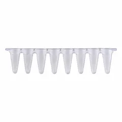 PCR Strip, Polypropylene, 0.1 mL, Conical Bottom, Colorless, with Optical Strip Caps