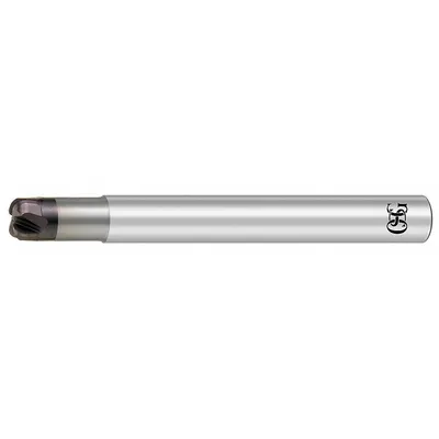 OSG Corner Radius End Mill: Carbide, WXS Coated, 4 Flute, 3 mm Mill Dia, 1.3 mm LOC - High-Feed Carbide Corner-Radius End Mills for Hardened Materials