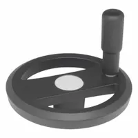 JW WINCO Spoked Hand Wheel: Spoked, Revolving Handle, Aluminum, 12 mm Bore, 125 mm Dia (MPN 12MRX2K/R)