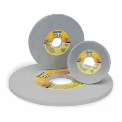 Type 1 straight grinding wheel, 12" diameter, 1 1/2" thickness, 5" arbor hole. Specification 32A46-GVBEP with G hardness grade. Designed for moderate-to-heavy grinding of tool steels in industrial metalworking applications.
