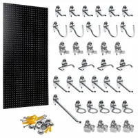 TRITON PRODUCTS Wall Ready Black Pegboard Kit: Round, 1/4 in Peg Hole Size, 42 in x 24 in x 1/4 in (MPN PEG36-BLK)