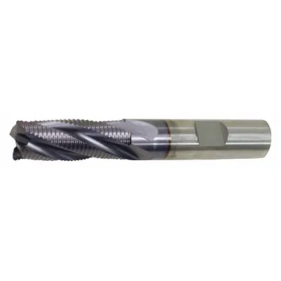CLEVELAND Roughing End Mill: Cobalt, TiCN Coated, 6 Flute, Fine Pitch, 1-1/4" Mill Dia - General Purpose Cobalt Roughing End Mills