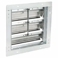 15"H-W 5.75"L Alu Wall Backdraft Dampr: For 12 in Fan, Single Panel, 15 in H, 15 in W, 2 1/2 in D (MPN 1C742)
