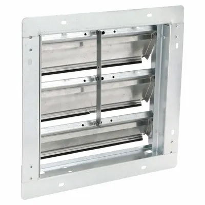 Dayton 15"H-W 5.75"L Alu Wall Backdraft Dampr: For 12 in Fan, Single Panel, 15 in H - Wall-Mount Backdraft Dampers