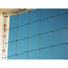 Black polyethylene bird control netting providing 1,400 sq ft coverage. Creates a physical barrier to prevent birds from landing or nesting on buildings, crops, or structures. Suitable for outdoor use in agricultural, commercial, and residential settings.