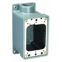 HUBBELL WIRING DEVICE-KELLEMS Electrical Box: Thermoplastic, Rectangular, 1 Gangs, 3/4 in Hub Size (MPN HBL6083)