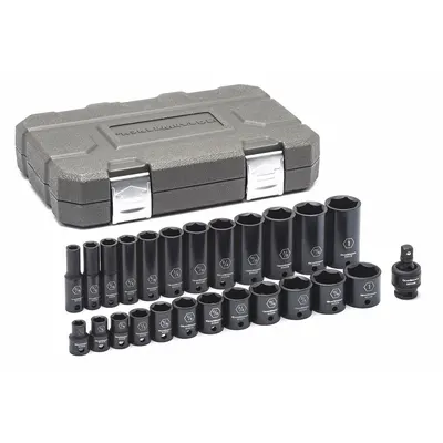 GEARWRENCH Socket Set: 3/8 in Drive Size, 5/16 in to 1 in Socket Size Range - SAE Impact Socket Sets