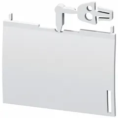 Seal cover designed to protect current-setting dials on industrial motor-protective devices from tampering or accidental adjustment. Includes a loop for securing a wire or plastic seal. Measures 1.8 inches in height, 1.8 inches in width, and 0.17 inches in depth.
