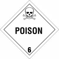 BRADY DOT Container Placard: Poison 6, 10 3/4 in x 10 3/4 in, 10 3/4 in Label Ht, 10 3/4 in Label Wd (MPN 60431)