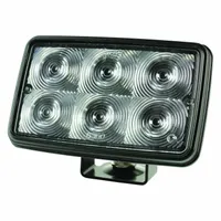 GROTE Vehicle Work Light: Rectangular, Spot, LED, Bracket, Blunt Cut Wires, Universal, Surface Mount (MPN 63601)