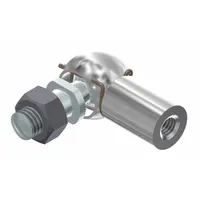 BANSBACH EASYLIFT Elbow End Fitting: Zinc-Plated Steel, 8 mm Socket Hole Size (MPN 96111)