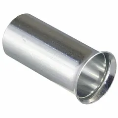 Non-insulated ferrule for terminating a single bare wire. Ferrule diameter of 0.3 in. Used to prevent fraying and ensure secure connections in terminal blocks and control panels.