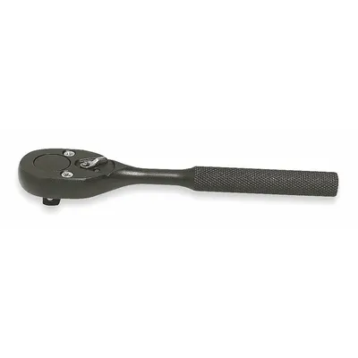 PROTO Hand Ratchet: Pear, Reversible, 7 in Overall Lg, Black Oxide, 15° Min Arc Swing - Standard-Head Ratchets