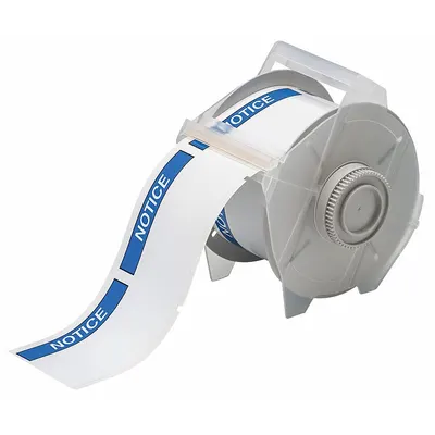 BRADY Pre-Cut Label Stock Roll: Notice, NOTICE Header, 2 1/4 in x 3 1/4 in, 3 1/4 in x 2 1/4 in - Brady Notice Precut Label Rolls