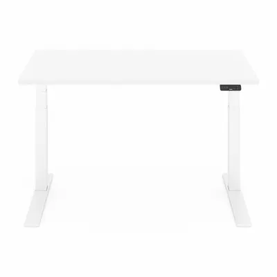 FLEXISPOT Adjustable Standing Desk: White, Particle Board, 55 in Overall Wd - Electric Adjustable-Height Desks