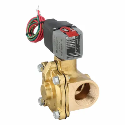 REDHAT Solenoid Valve: 2-Way, Normally Closed, 1 1/4 in Pipe Size, 24 to 120V AC/DC - 2-Way/2-Position, Normally Closed Solenoid Valves