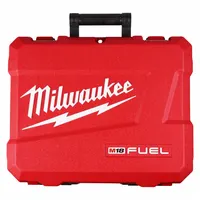 Protective carrying case designed for storage and transport of mid-torque impact wrenches. Compatible with select MILWAUKEE M18 FUEL models. Provides organized tool protection during job-site travel and storage