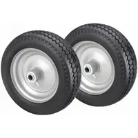 APPROVED VENDOR Flat-Free Wheel: 10 in Wheel Dia., 3 in Wheel Wd, Polyurethane, Steel, Offset, 2 PK (MPN 53CM41)