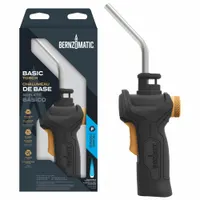 This BERNZOMATIC hand torch features a fixed tip and adjustable flame control, compatible with propane fuel. The trigger-start ignition and webbed flame pattern facilitate tasks such as soldering, brazing, heat shrinking, and thawing pipes in industrial and commercial settings