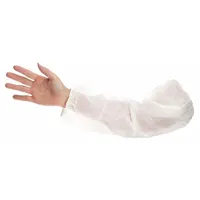 Protective Sleeves: 18 in Overall Lg, Serged Seam, White, Polypropylene, CONDOR, 100 PK