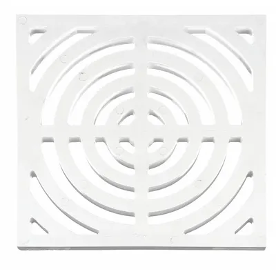 OATEY Grate: Plastic, 9 1/4 in Overall Wd, 3/4 in Overall Ht, Unfinished, Drop-In - Grates for Floor Sinks
