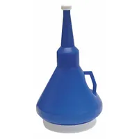 Capped Funnel: Polyethylene, 40 fl oz Fluid Capacity, 4 in Overall Dia, 10 1/2 in Overall Ht, Blue (MPN 32115)