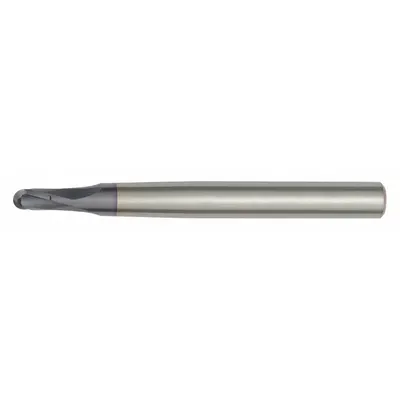 WIDIA HANITA Ball End Mill: Carbide, TiAlN Coated, 2 Flute, 1 mm Mill Dia, 1 mm LOC - Carbide Ball End Mills for Hardened Materials