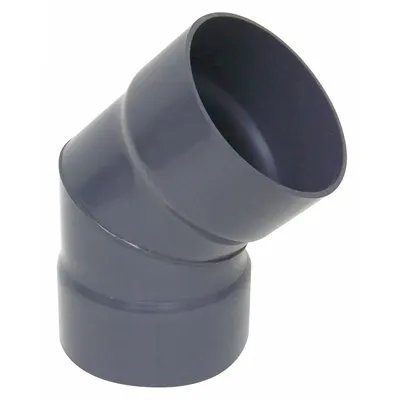 PLASTIC SUPPLY 45 Degree Elbow: PVC, For 16 in Duct Dia, 22 3/4 in Overall Lg, 2 Pieces - Elbows