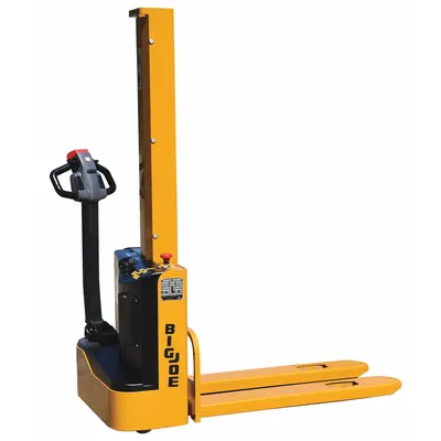 BIG JOE Stacker: 2,200 lb, 62 in Max Lifting Ht, Fixed Fork, 45 in L x 6 3/4 in W Fork - Electric Fork-Over Stackers