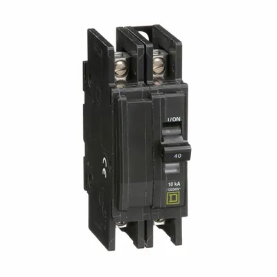 SQUARE D Miniature Circuit Breaker: 40 A, 120/240V AC, Single Phase, 10kA at 120/240V AC - QOU Series, Unit-Mount Square D Miniature Circuit Breakers