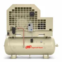 Single-stage, oil-less stationary electric air compressor with a 30-gallon horizontal tank. Delivers 9.4 cfm at 3 hp, powered by 460V AC, 60 Hz, three-phase supply. Includes a radiator aftercooler. Suitable for applications requiring oil-free compressed air
