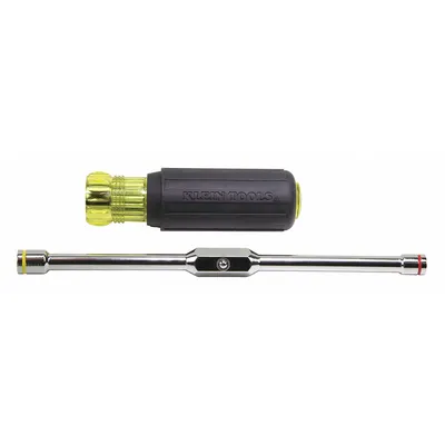 KLEIN TOOLS Hollow Round Shank Multi BitNut Driver: Straight, SAE, With Magnetized Tip - Multi-Bit Nut Drivers