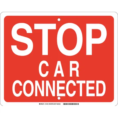 BRADY Railroad Sign: Red, 12 in x 15 in Nominal Sign Size, High Intensity Prismatic (HIP) - Stop Car Connected Railroad Flag Signs