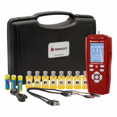 TRIPLETT Cable Network Tester: Base Model, LVPRO40, Network/Verification Kits, Ethernet/USB - Copper Cable Verification Tester Kits