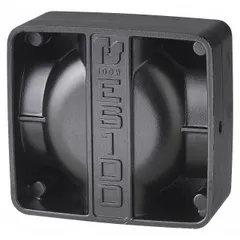 The FEDERAL SIGNAL ES100C is a 32 V electronic siren system speaker with an overall length of 5 29/32 in. Its composite plastic housing with 30% glass fill provides a slim, lightweight design. Suitable for use in emergency vehicle warning systems.