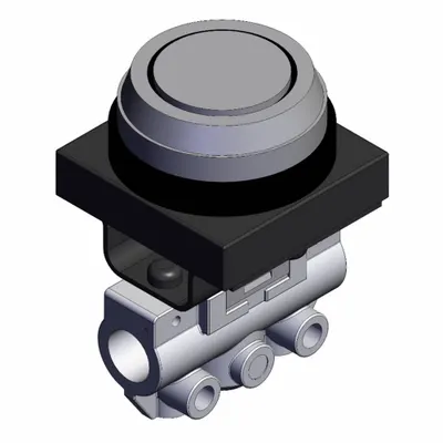 SMC Shuttle Valve: VM100 Series, Flush Button Actuator, 3 Ports, 1/8 in BSPP - VM Series Manual Air Control Valves