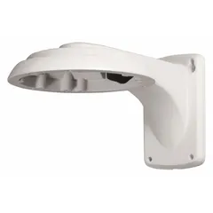 This aluminum wall mount is designed for Transcendent series dome cameras. It provides a screw-mounted installation point for compatible models such as the VTD-T4D6HR2MD. The mount is finished in ivory and includes the necessary mounting hardware for secure attachment to a wall.