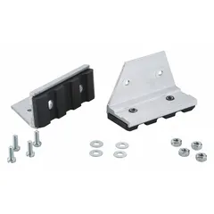 Gray replacement shoe for stepladders, compatible with AP1000 series. Includes mounting hardware. Used to replace worn or damaged ladder feet, restoring traction and protecting floors.
