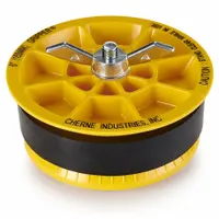 End-of-pipe plug for 6-inch pipe. Natural rubber plug with ABS plate and zinc wing-nut handle. No water fill port or hose included. Used for sealing pipe ends during testing or temporary closure