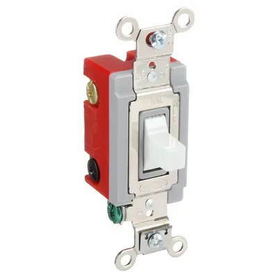 HUBBELL Wall Switch: Toggle Switch, Single Pole/Double Throw, Momentary, White - Toggle Wall Switches