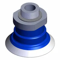 SMC Vertical Vacuum Inlet: Flat, M5 x 0.8 Vacuum Port, 35 mm Pad Dia, Food Grade Silicone Rubber, 40 (MPN ZP3P-T35PTSF-AG2)