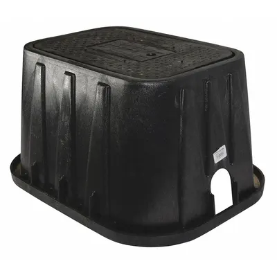 NDS Meter Box: Polyolefin, Rectangular, 13 in Overall Ht, 16 1/4 in Overall Wd - Valve & Meter Boxes