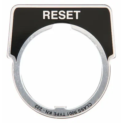 SCHNEIDER Legend Plate: 30 mm Panel Mounting Size, Half-Round - Push-Button Rings & Plates