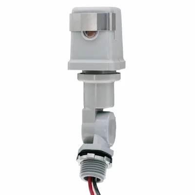 INTERMATIC Photocontrol: Thread Stem Photocell Mounting, 1/2 in Stem Dia, SPST - Adjustable Stem-Mounted Photocells with Swivel Arms