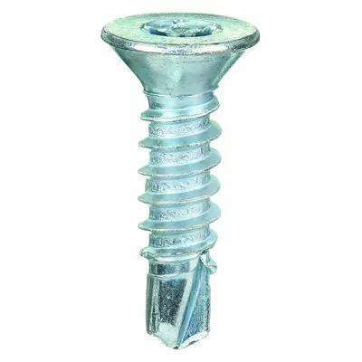 TAMPER-PRUF SCREW Tamper Resistant Screw: #10 Size, 3/4 in Lg, Steel, Zinc-Plated, Flat - Flat Head Sheet Metal Screws