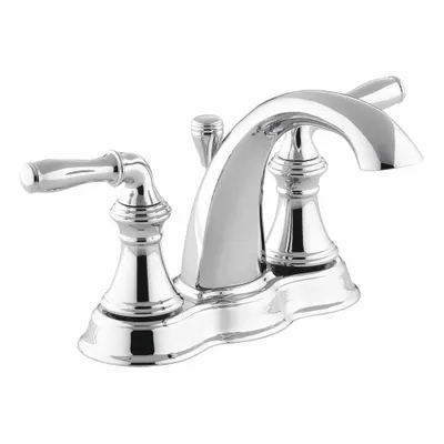 KOHLER Low Arc Bathroom Faucet: Devonshire, Brass, Chrome Finish, 1.2 gpm Flow Rate - Centerset Handle Bathroom Faucets