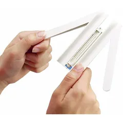 The PANDUIT PWT50 is a cable harness sleeving installation tool for use with PW50F Series cable wrap. It has a 4.33-inch overall length and is constructed of ABS material with a white finish. This tool is used to apply sleeving onto wire bundles in cable management applications.